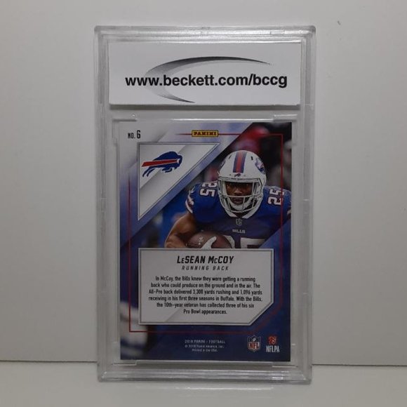 Graded LeSean McCoy Buffalo Bills 2018 NFL Panini MJH Exclusive Football Card - Picture 2 of 2